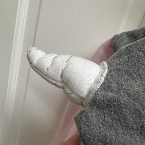 Doodle Pants 3T Pink & Gray Girls Narwhal Horn Hooded Sweatshirt - Picture 8 of 8